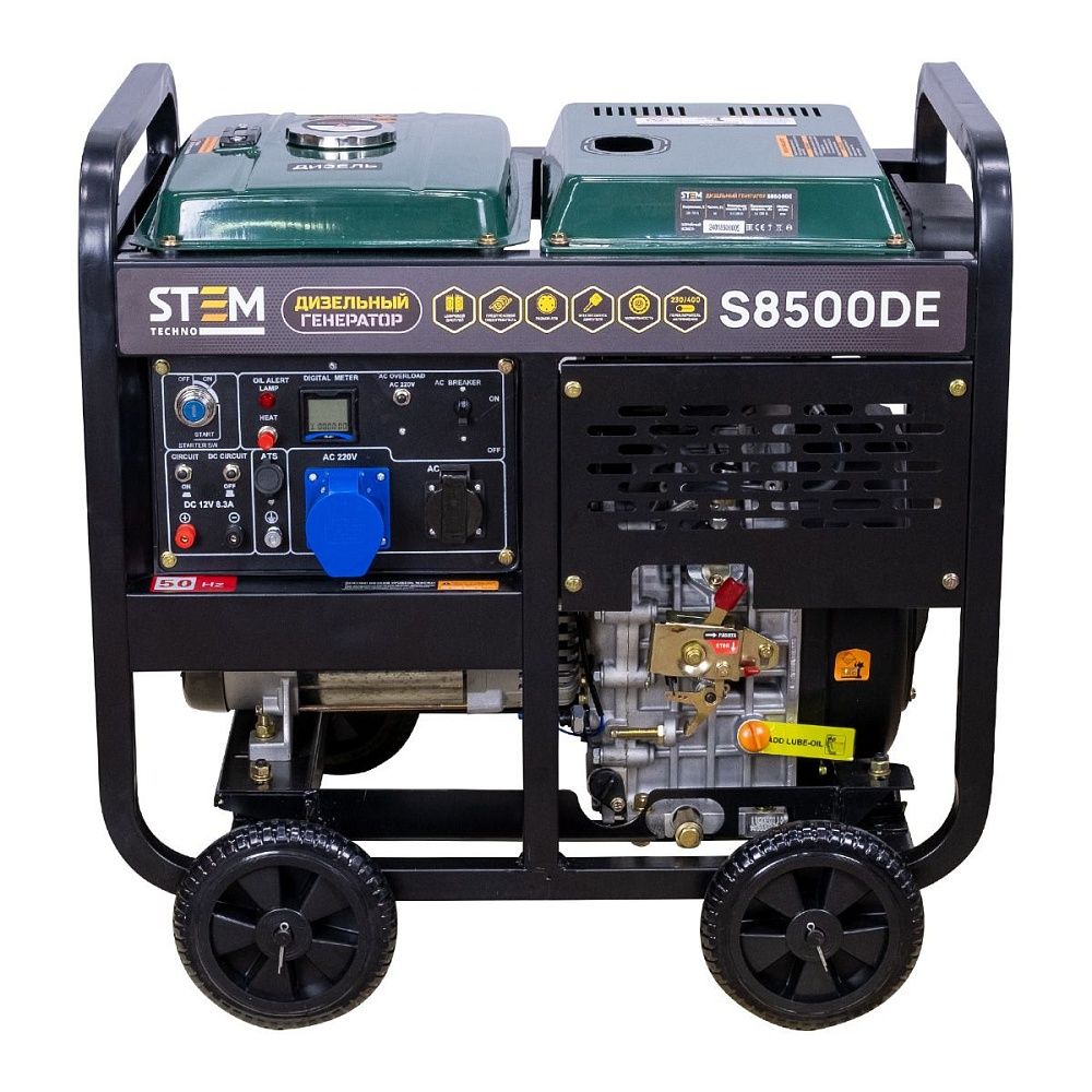 Генератор дизельный STEM Techno S8500DE (8,5кВт, электростартер, дисплей, подогрев, АВР)