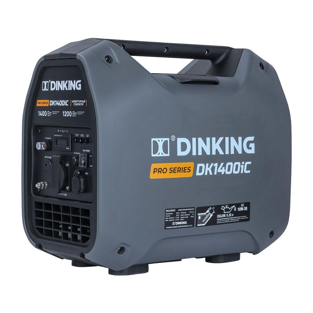 Генератор бензиновый инверторный Dinking DK1400iC (1,4 кВт, 230В/50 Гц, DK 145F/P-1, бак 2.5л)